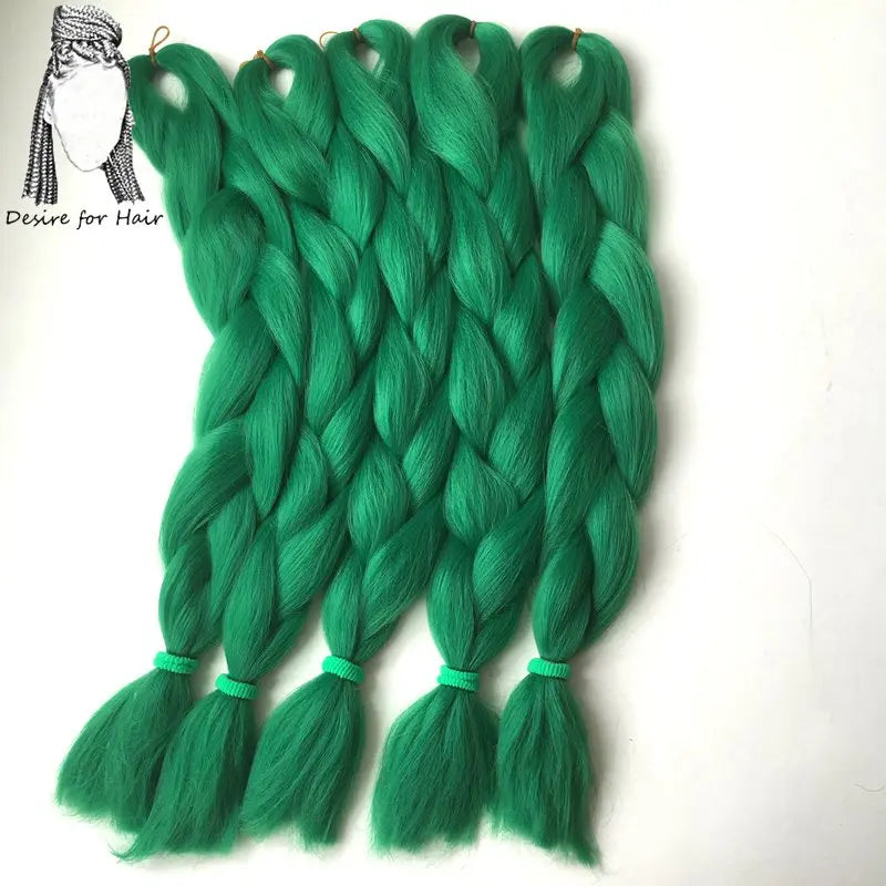 5packs 24inch 80g 90colors Heat Resistant Synthetic Jumbo Braiding Hair Extensions Small