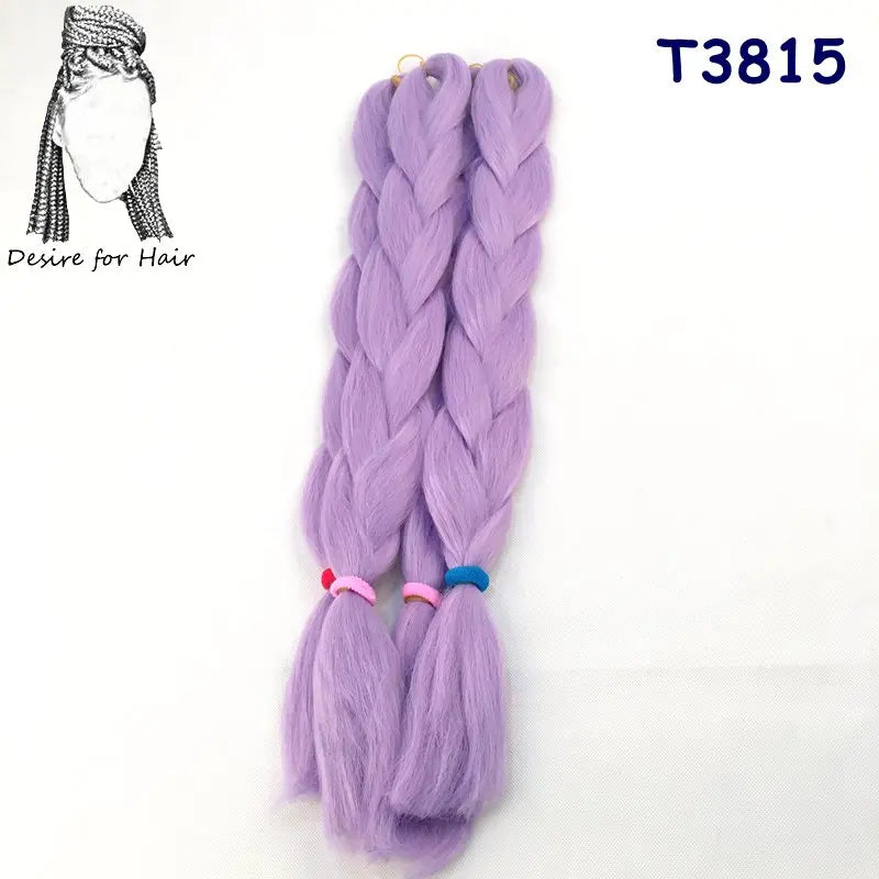 5packs 24inch 80g 90colors Heat Resistant Synthetic Jumbo Braiding Hair Extensions Small