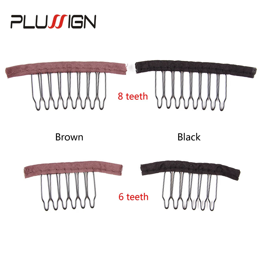 Wig Clips Combs Hair Extensions Black Brown Color Teeth