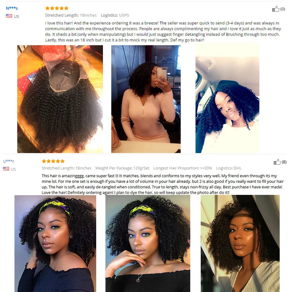 Afro Kinky Curly Human Hair Lace Front Wig — 13x4 Lace, Pre-Plucked