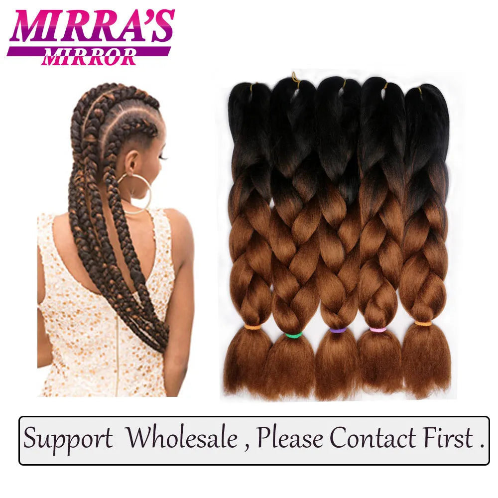 Ombre Jumbo Braiding Hair, Synthetic, 24 Inch, 6-Pack
