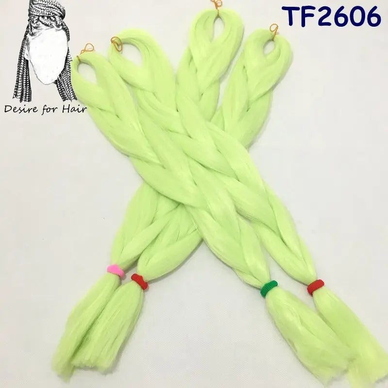 5packs 24inch 80g 90colors Heat Resistant Synthetic Jumbo Braiding Hair Extensions Small
