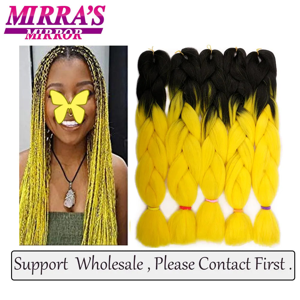 Ombre Jumbo Braiding Hair, Synthetic, 24 Inch, 6-Pack