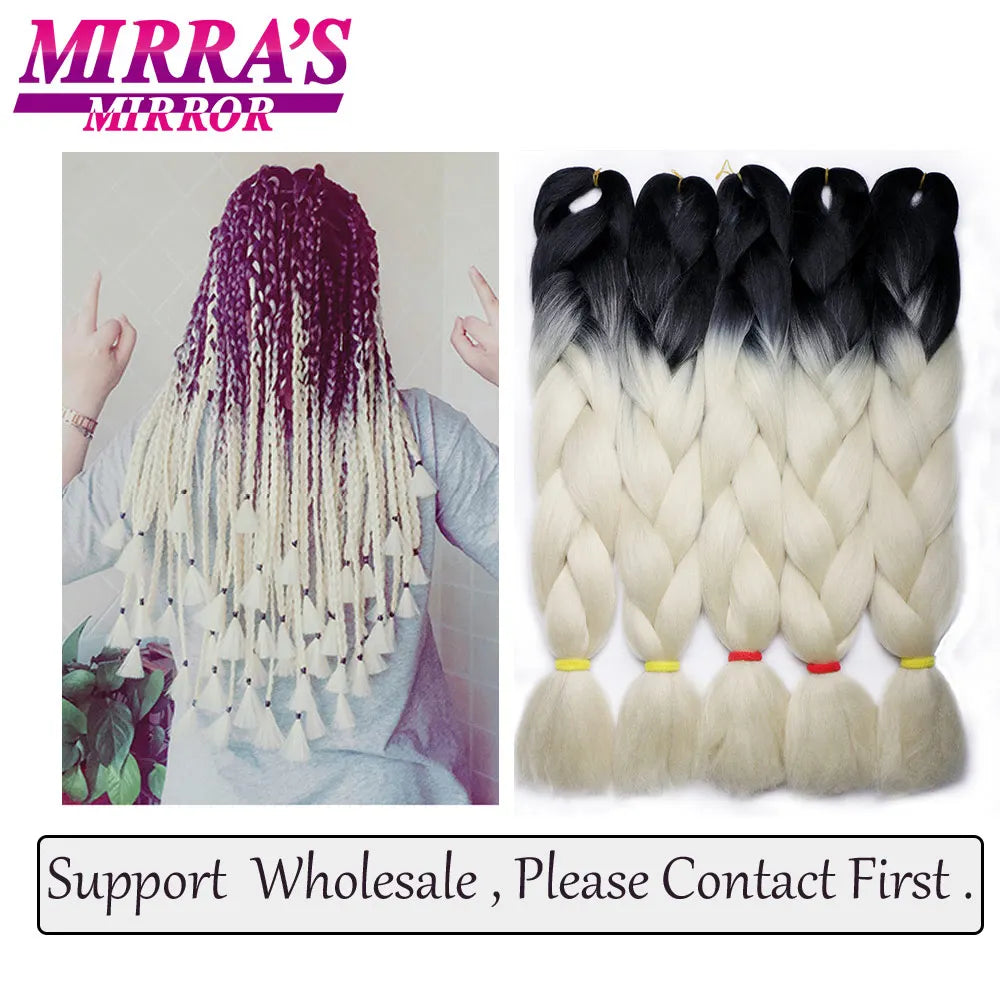 Ombre Jumbo Braiding Hair, Synthetic, 24 Inch, 6-Pack