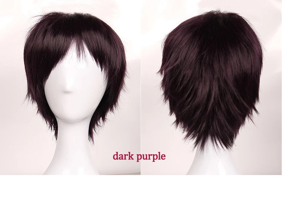 Synthetic Wig Cosplay White Red Green Blue Pink Yellow Hair Short Layer