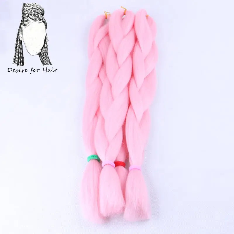 5packs 24inch 80g 90colors Heat Resistant Synthetic Jumbo Braiding Hair Extensions Small