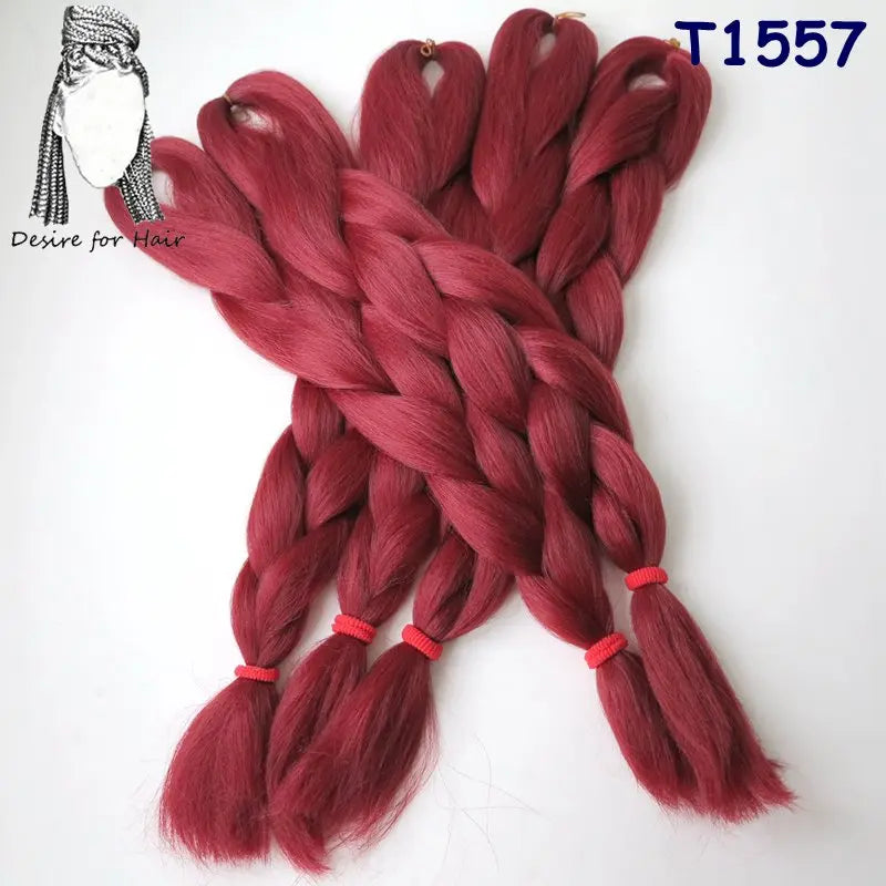 5packs 24inch 80g 90colors Heat Resistant Synthetic Jumbo Braiding Hair Extensions Small