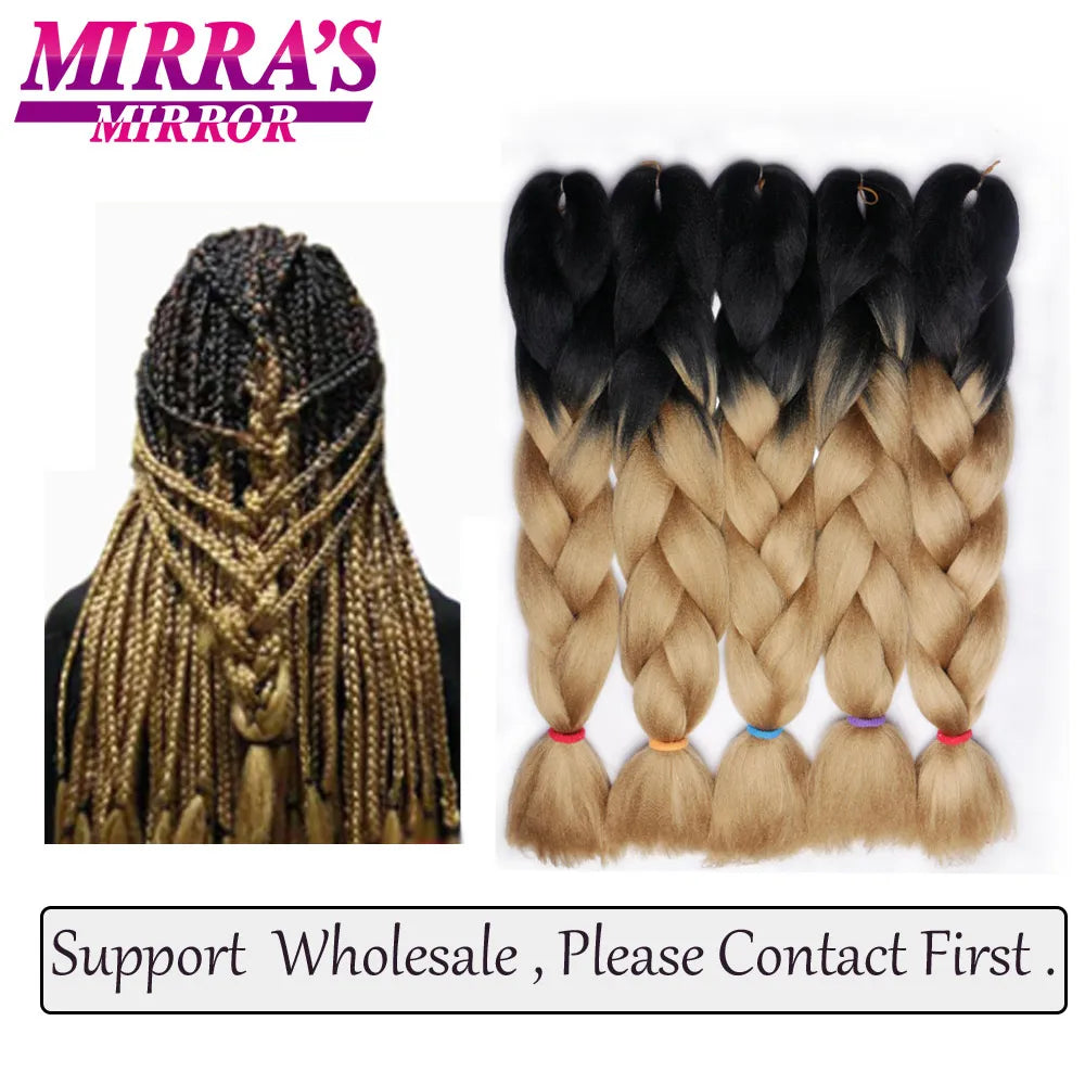 Ombre Jumbo Braiding Hair, Synthetic, 24 Inch, 6-Pack