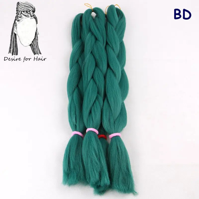 5packs 24inch 80g 90colors Heat Resistant Synthetic Jumbo Braiding Hair Extensions Small