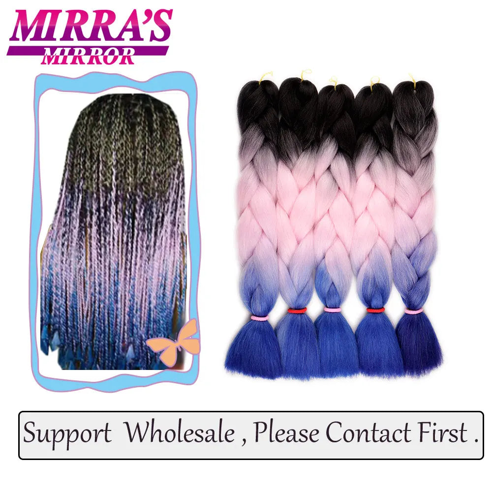 Ombre Jumbo Braiding Hair, Synthetic, 24 Inch, 6-Pack