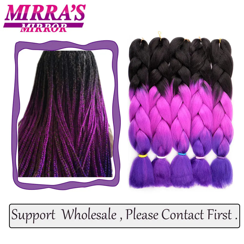 Ombre Jumbo Braiding Hair, Synthetic, 24 Inch, 6-Pack