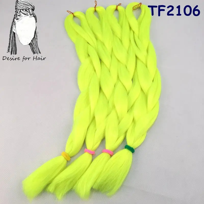 5packs 24inch 80g 90colors Heat Resistant Synthetic Jumbo Braiding Hair Extensions Small