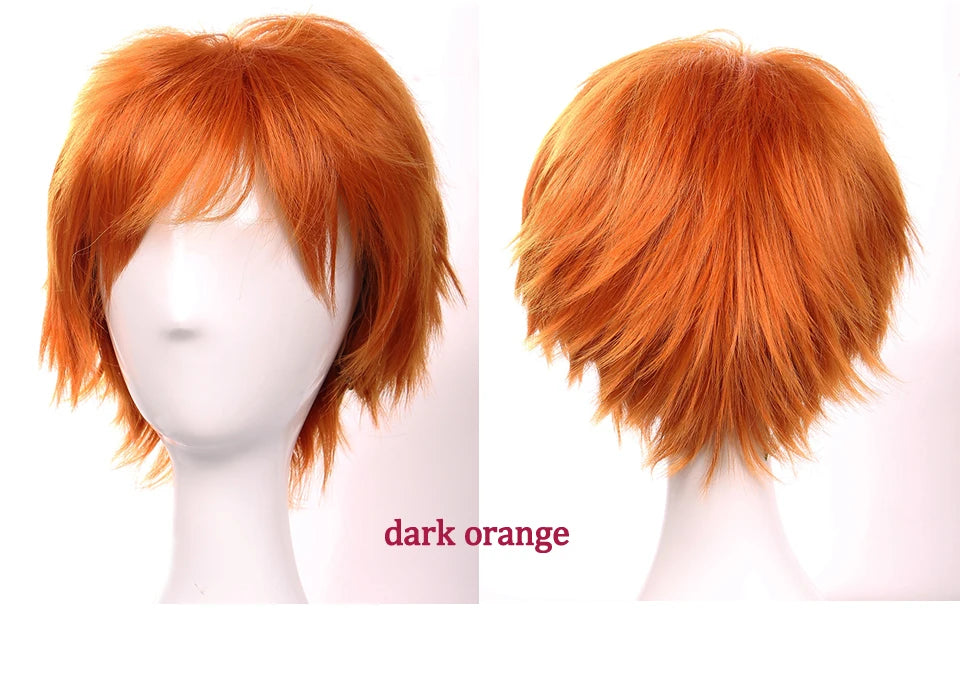 Synthetic Wig Cosplay White Red Green Blue Pink Yellow Hair Short Layer