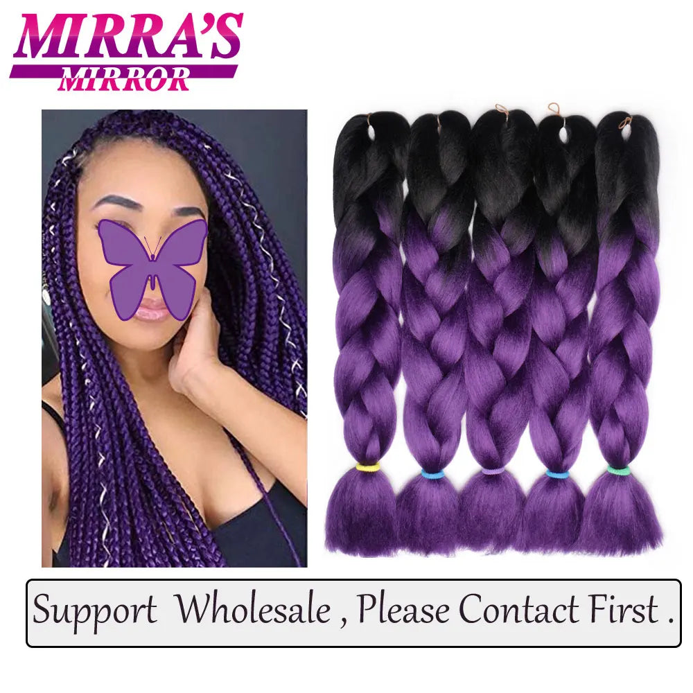 Ombre Jumbo Braiding Hair, Synthetic, 24 Inch, 6-Pack