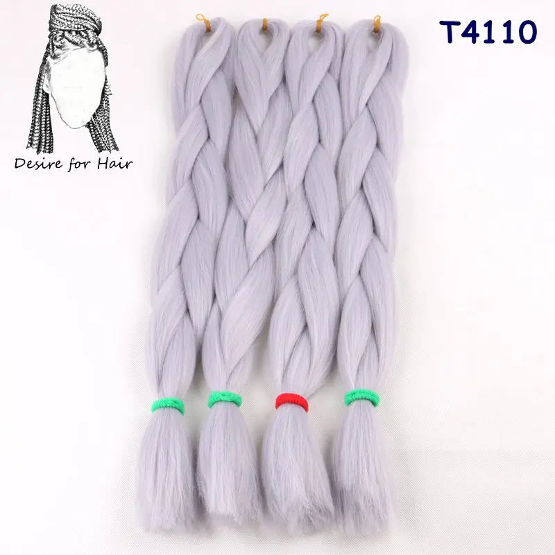 5packs 24inch 80g 90colors Heat Resistant Synthetic Jumbo Braiding Hair Extensions Small