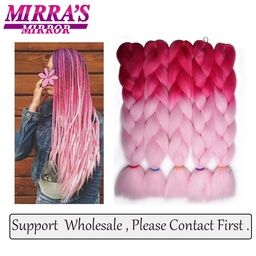 Ombre Jumbo Braiding Hair, Synthetic, 24 Inch, 6-Pack
