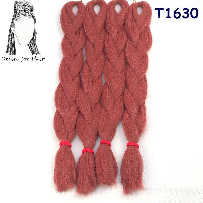 5packs 24inch 80g 90colors Heat Resistant Synthetic Jumbo Braiding Hair Extensions Small