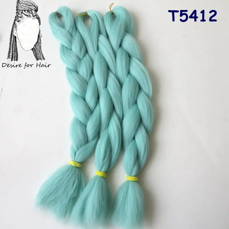 5packs 24inch 80g 90colors Heat Resistant Synthetic Jumbo Braiding Hair Extensions Small