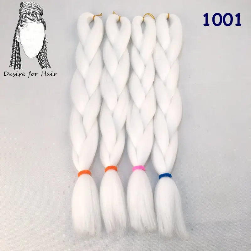 5packs 24inch 80g 90colors Heat Resistant Synthetic Jumbo Braiding Hair Extensions Small