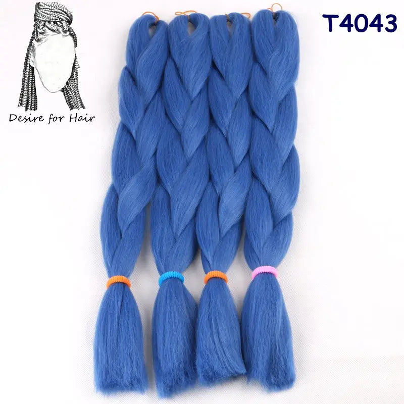 5packs 24inch 80g 90colors Heat Resistant Synthetic Jumbo Braiding Hair Extensions Small