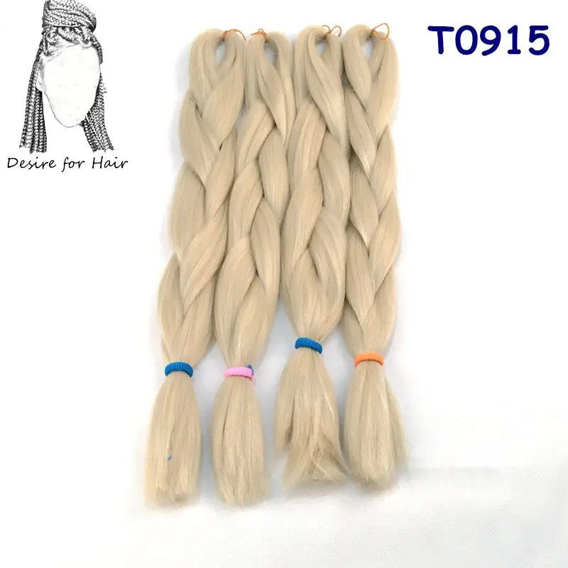 5packs 24inch 80g 90colors Heat Resistant Synthetic Jumbo Braiding Hair Extensions Small