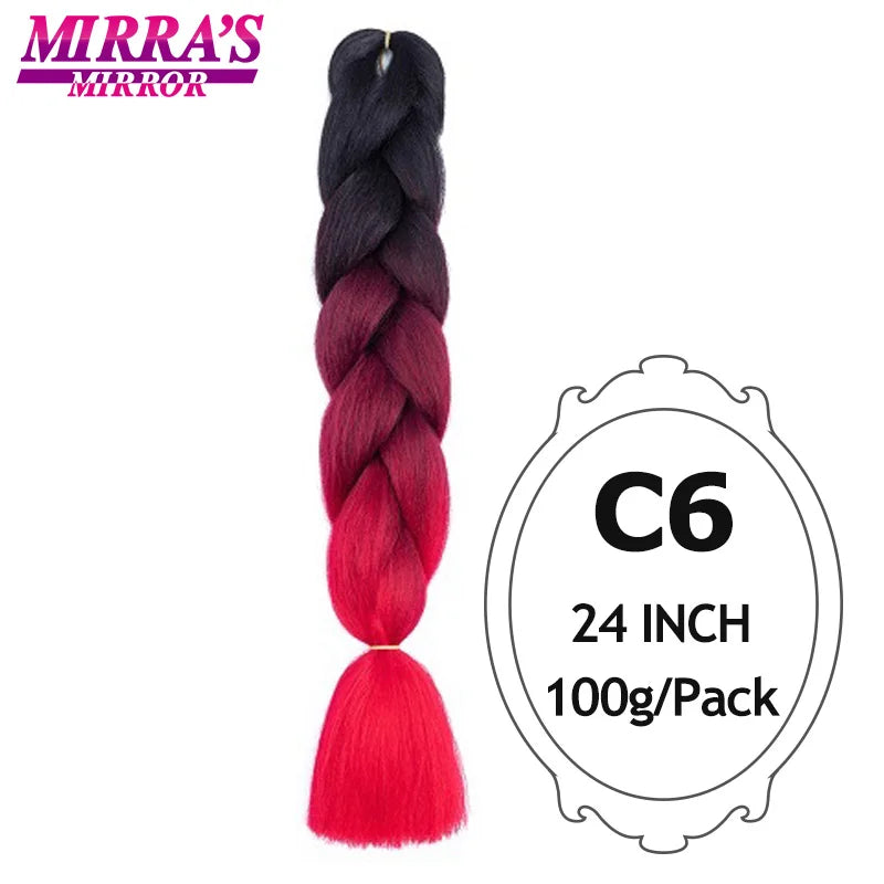 Ombre Jumbo Braiding Hair, Synthetic, 24 Inch, 6-Pack