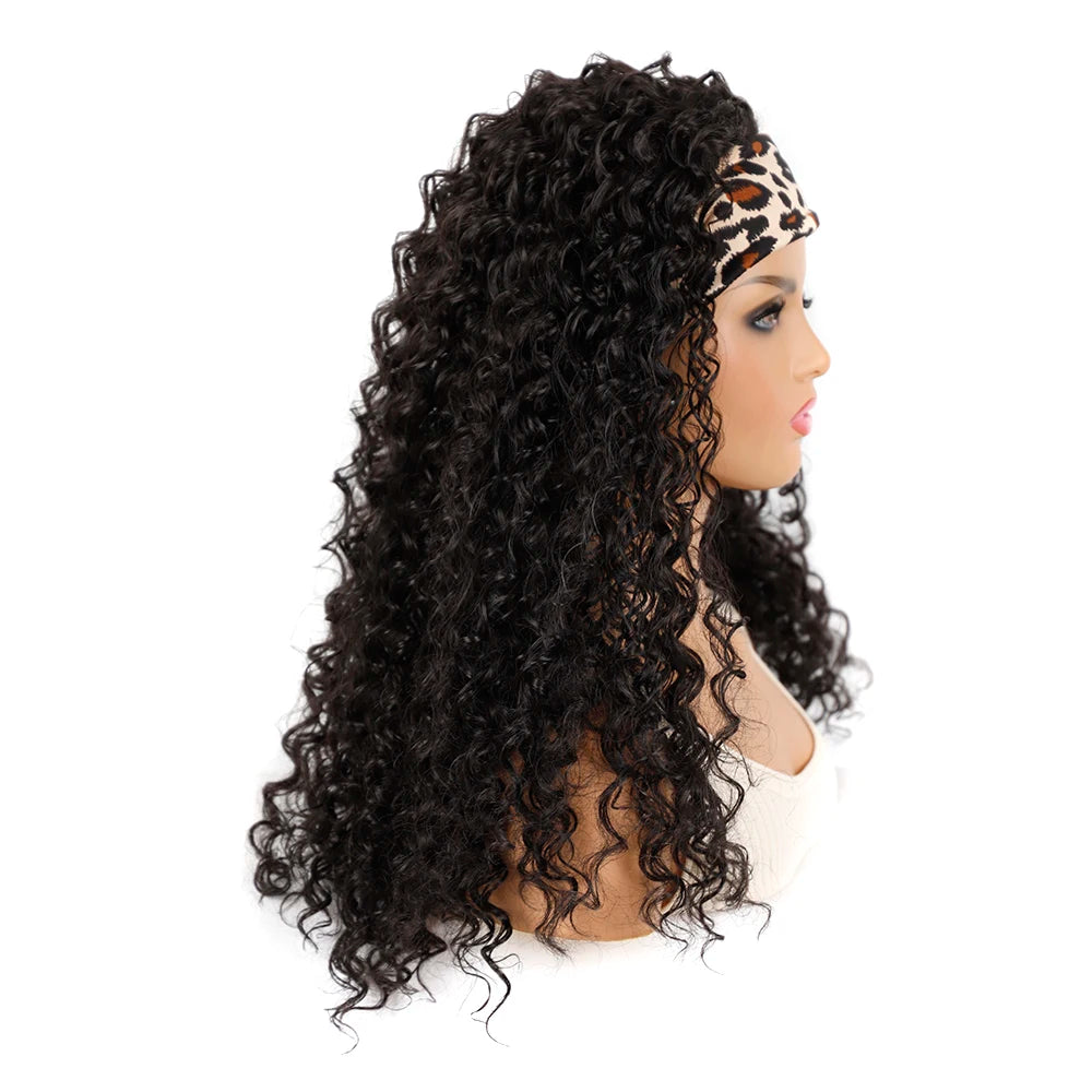 Synthetic Deep Curly Wigs Headband Wig Female Black/613/27/99J Blonde Wig Women Headband Wigs