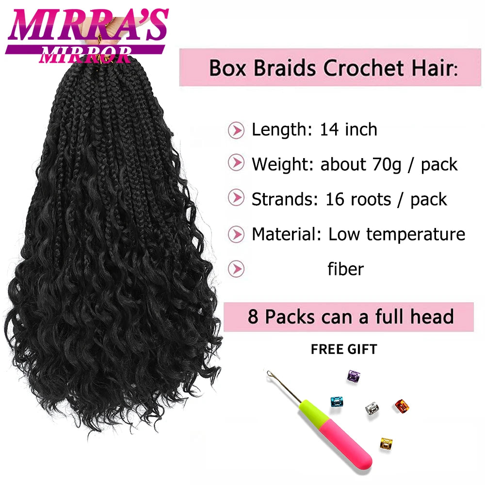 Synthetic Box Braids Crochet Hair Curly End Goddess Ombre Braiding Extension Afro