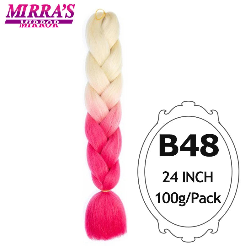 Ombre Jumbo Braiding Hair, Synthetic, 24 Inch, 6-Pack