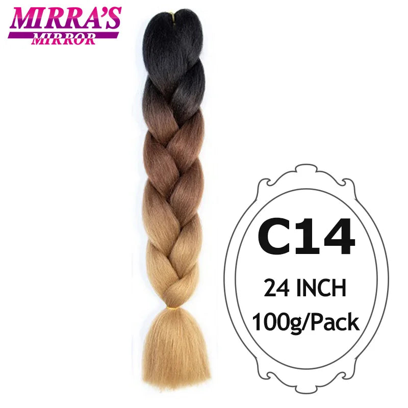 Ombre Jumbo Braiding Hair, Synthetic, 24 Inch, 6-Pack