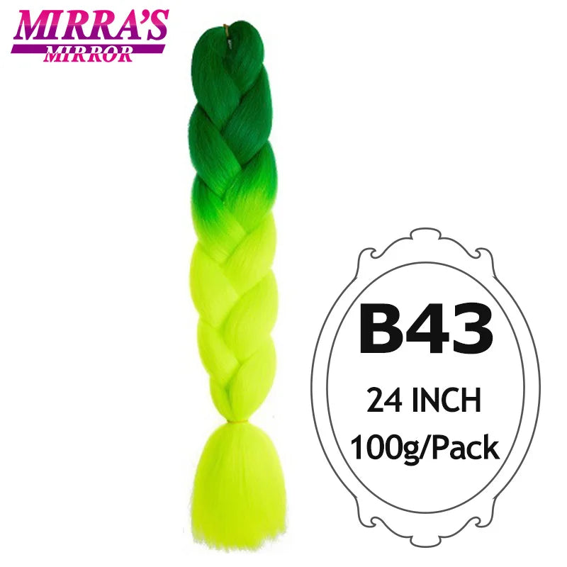 Ombre Jumbo Braiding Hair, Synthetic, 24 Inch, 6-Pack