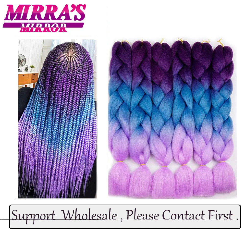 Ombre Jumbo Braiding Hair, Synthetic, 24 Inch, 6-Pack