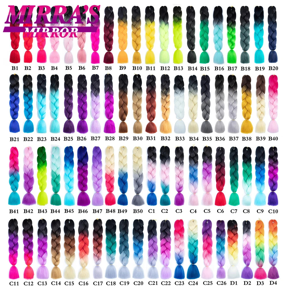Ombre Jumbo Braiding Hair, Synthetic, 24 Inch, 6-Pack