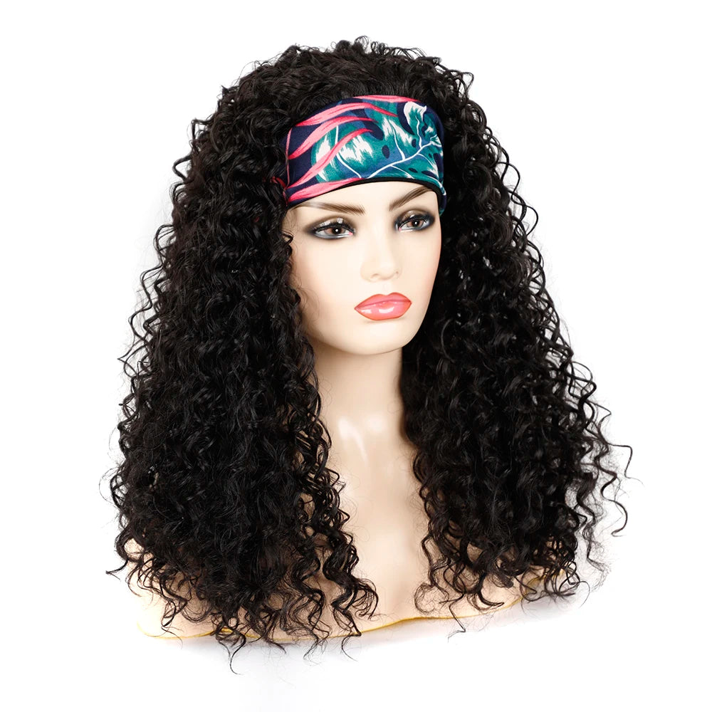 Synthetic Deep Curly Wigs Headband Wig Female Black/613/27/99J Blonde Wig Women Headband Wigs