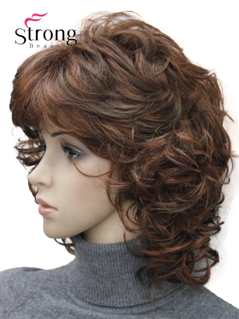 Women's Short Curly Heat Resistant Synthetic Auburn Hair Wigs COLOUR CHOICES