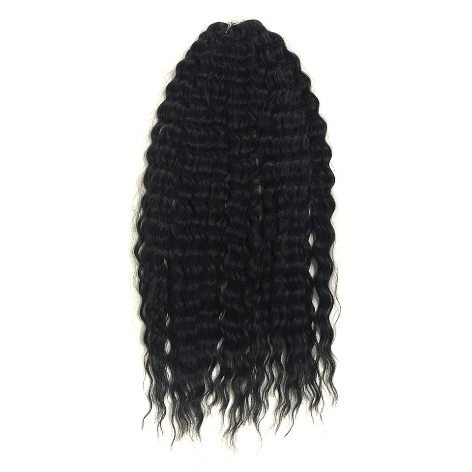 Synthetic Twist Crochet Curly Hair Water Wave Braid Ombre Blonde Brown Deep