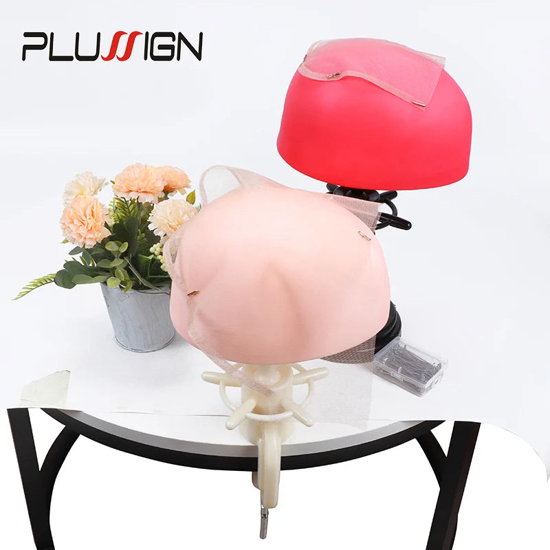 Silicon Ventilating Hand-Woven Half Head With Table Clamp Mannequin Head With Stand White Color Top Quality S L Two Size Head