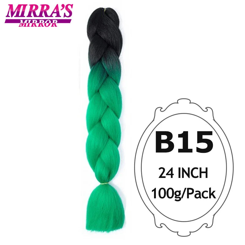 Ombre Jumbo Braiding Hair, Synthetic, 24 Inch, 6-Pack