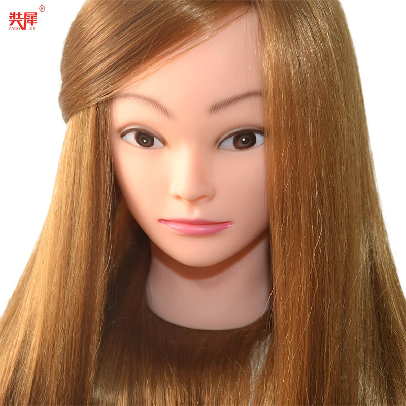 85%Real Hair Doll Head Hairstyle Hairdressing Professional Mannequin Styling To Practice Curl