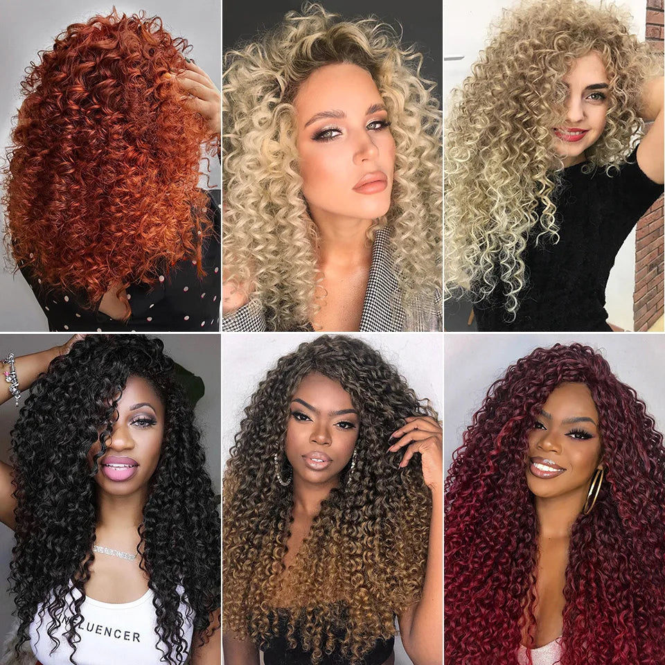 Ocean Wave Braiding Synthetic Hair Extensions Crochet Braids Afro Curls Ombre Mazo