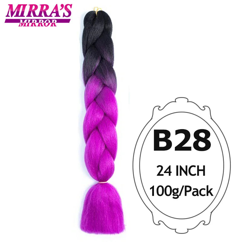 Ombre Jumbo Braiding Hair, Synthetic, 24 Inch, 6-Pack