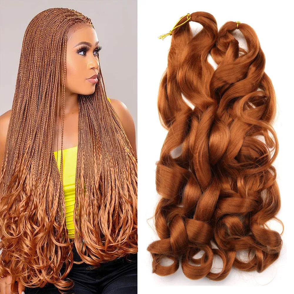 Synthetic Spiral Curls Loose Wave Crochet Hair Braids Pre Stretched Braiding Extensions