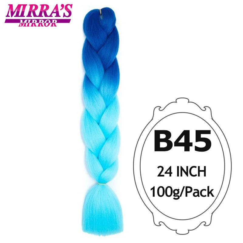 Ombre Jumbo Braiding Hair, Synthetic, 24 Inch, 6-Pack