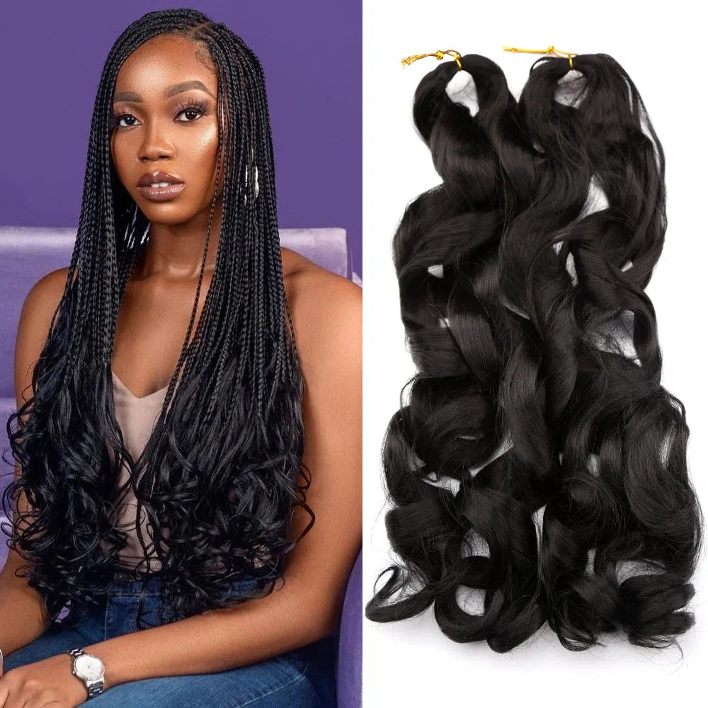 Synthetic Spiral Curls Loose Wave Crochet Hair Braids Pre Stretched Braiding Extensions