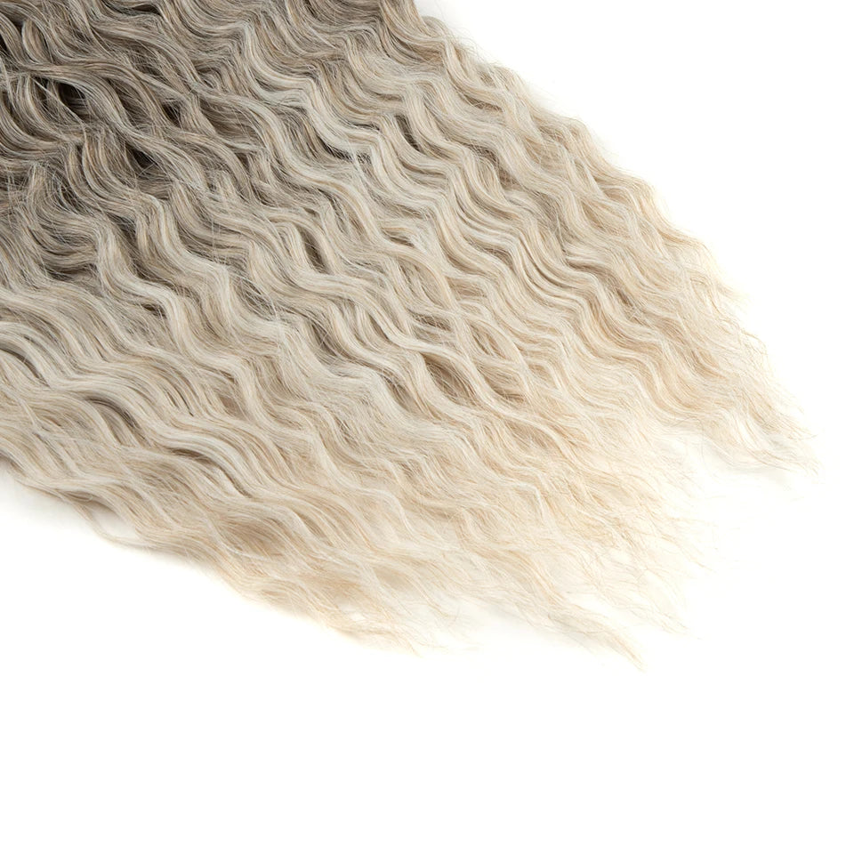 Synthetic Twist Crochet Curly Hair Water Wave Braid Ombre Blonde Brown Deep