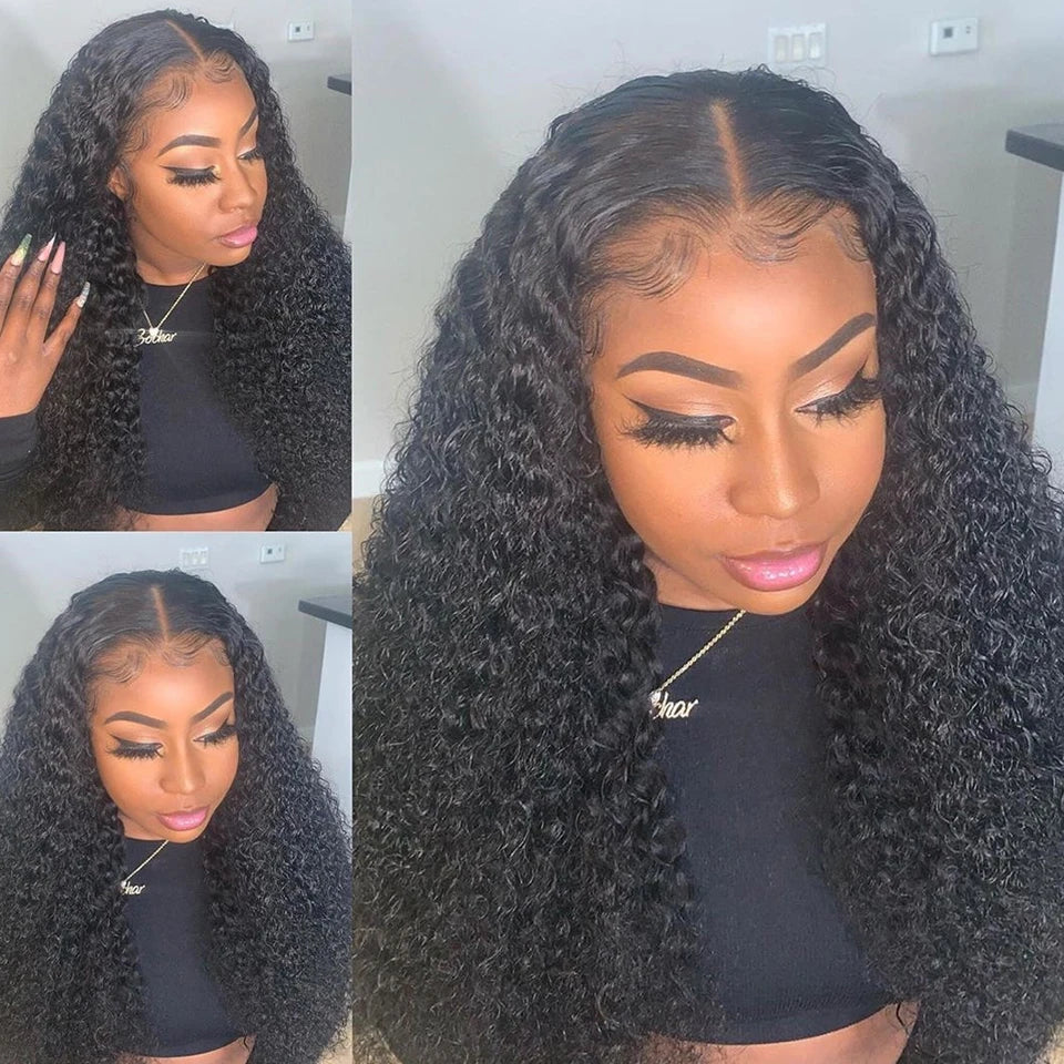 250% Density HD Deep Wave 13x6 Lace Front Human Hair Wig, 30-46 Inch, Wet and Wavy