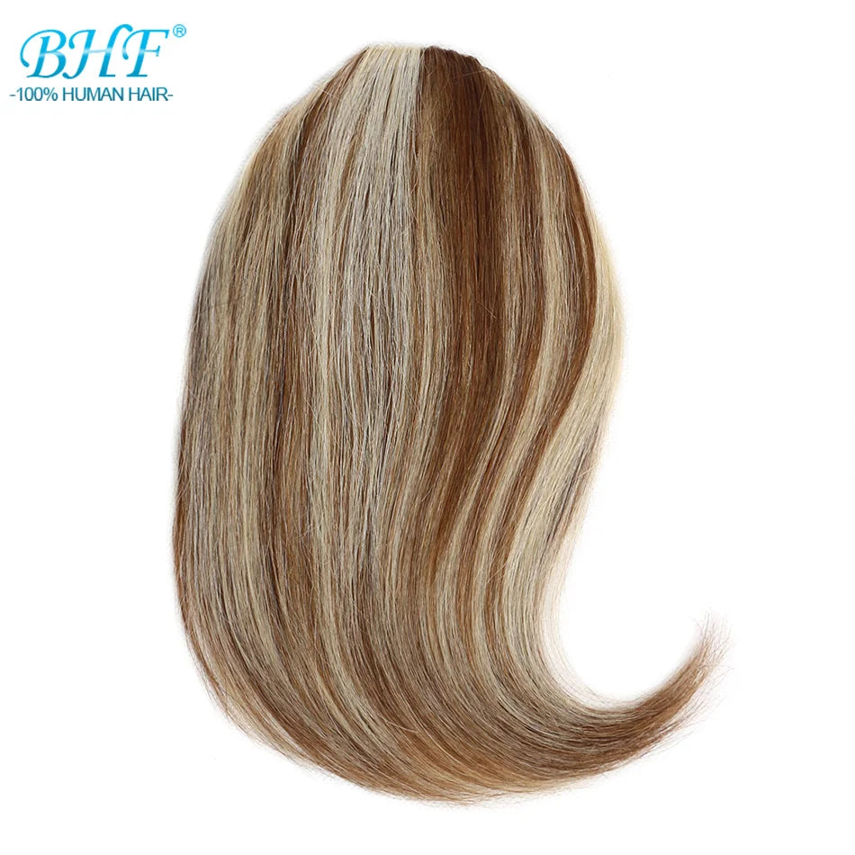 Human Hair Bangs 8inch 20g Front Clips in Straight Remy Natural Fringe