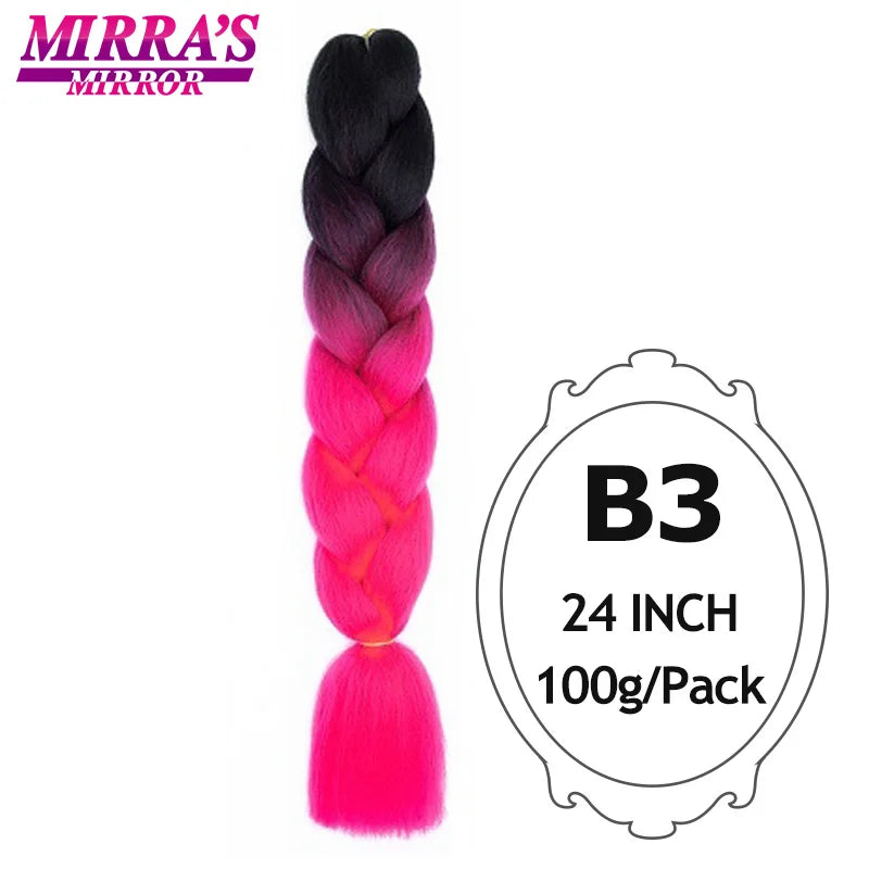 Ombre Jumbo Braiding Hair, Synthetic, 24 Inch, 6-Pack