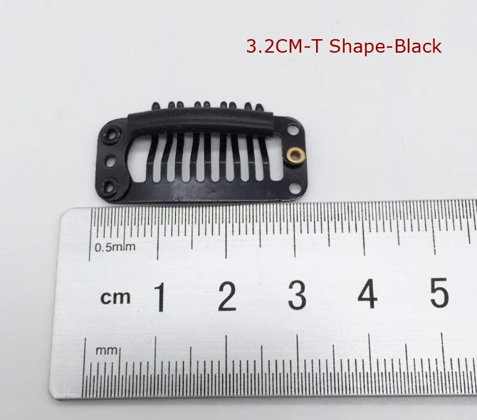 2.3cm-3.6cm Black Brown Color Wig Clips Snap Hair Extension Weft Pp Hairpins