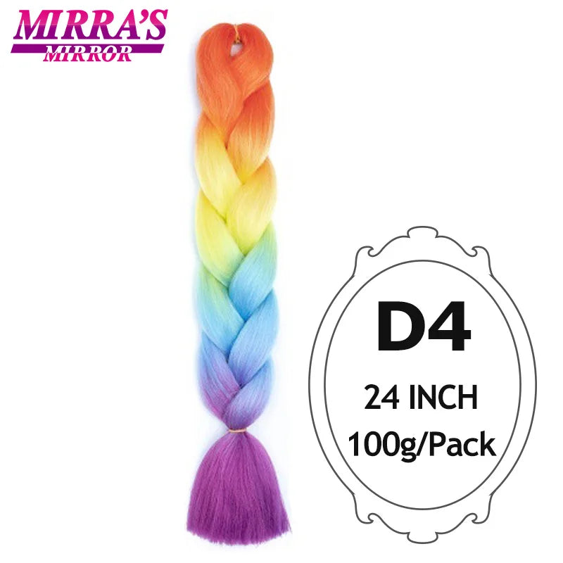 Ombre Jumbo Braiding Hair, Synthetic, 24 Inch, 6-Pack